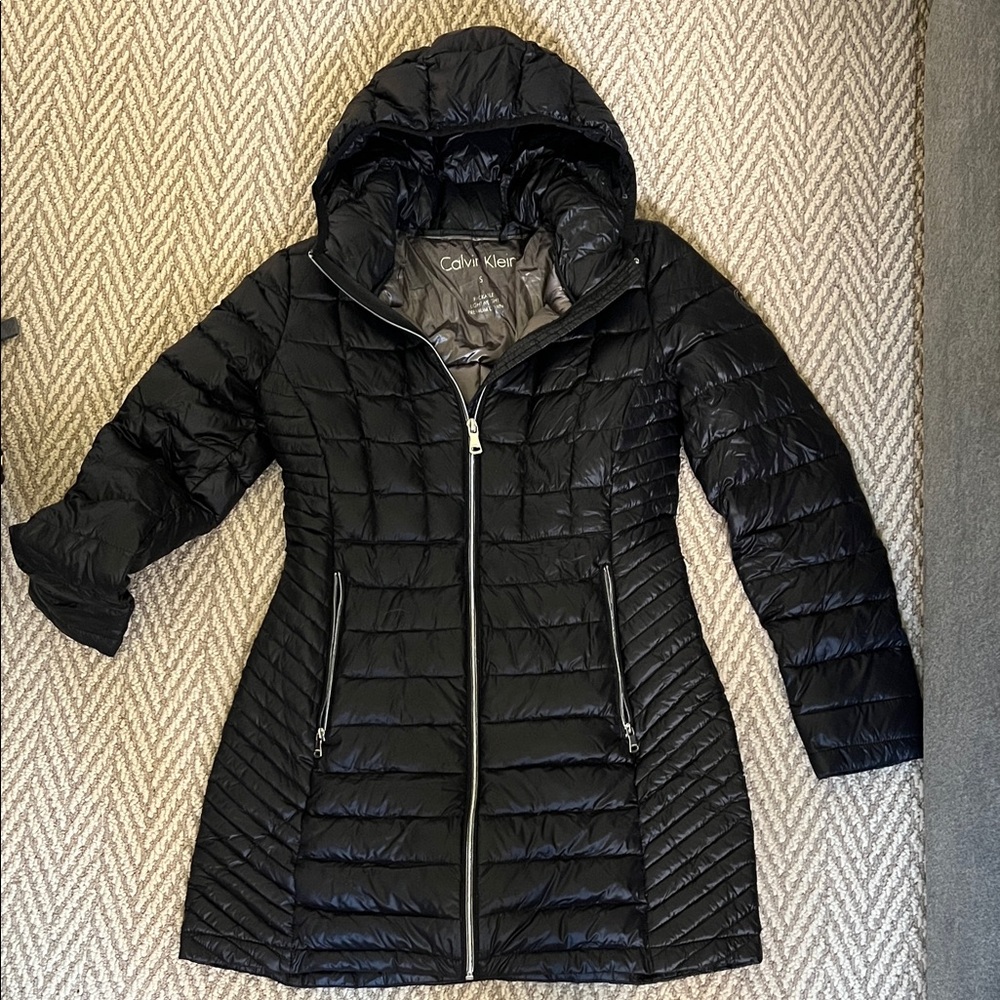 Calvin Klein Black Puffer Jacket with Premium Down Feathers